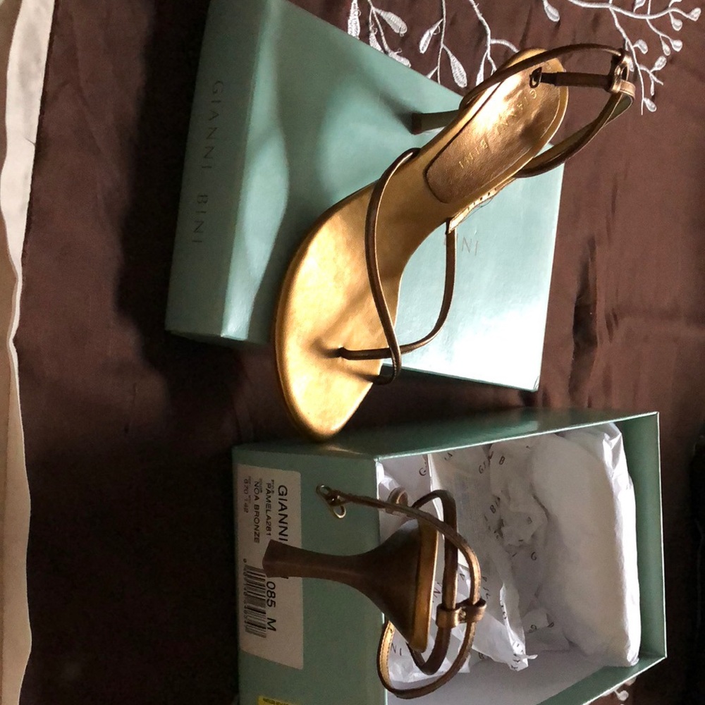 Gianni Bono bronze strappy sandals